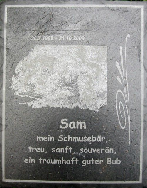 Gedenktafel aus Schiefer mit Portrait, 39,95